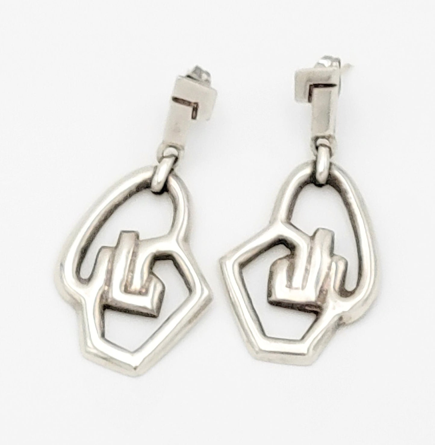 Erika Hult de Corral "Ric" Jewelry Artisan Erika Hult de Corral "Ric" Taxco Sterling Dangle Modernist Earrings 1980s