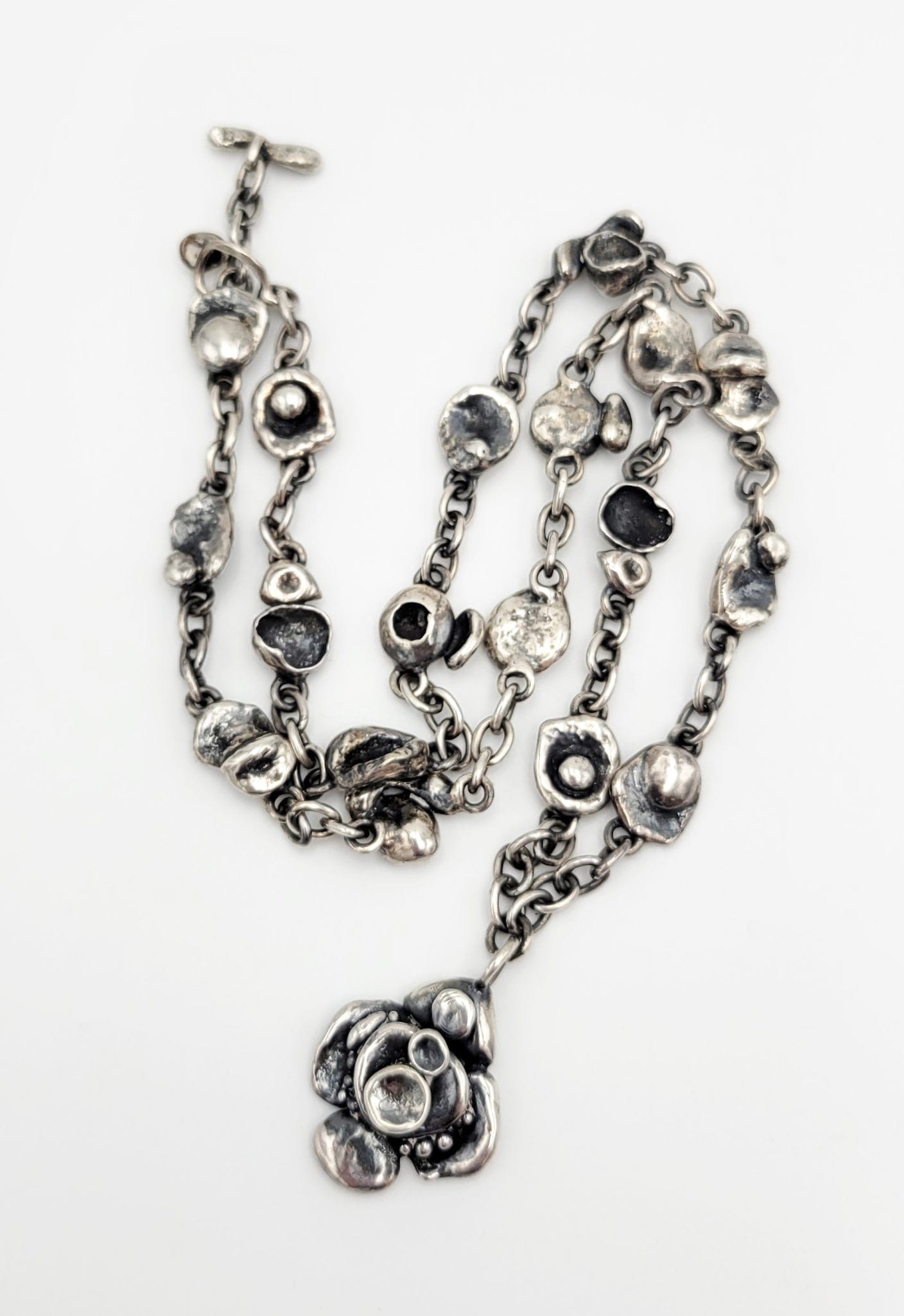 Kultateollisuus Ky Jewelry Finnish Designer Jorma Laine Kultateollisuus Ky Sterling Brutalist Mod Necklace 1971