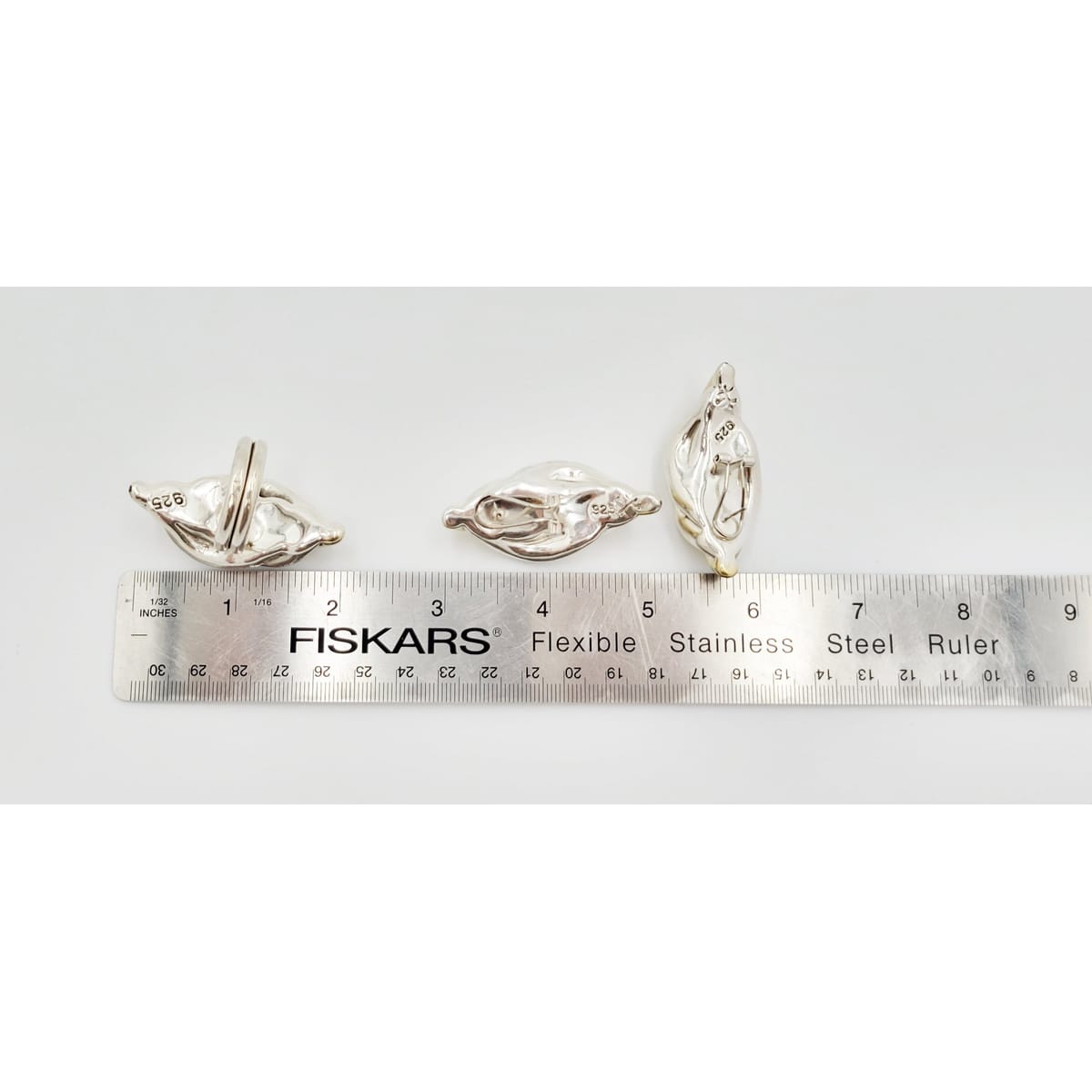 Puffy Sterling Ring & Earrings Demi Parure Set