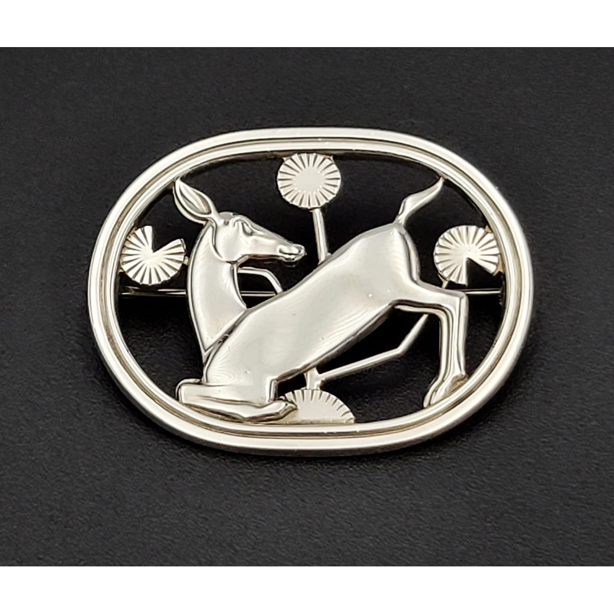 Georg Jensen Jewelry Rare Danish Georg Jensen Sterling Art Deco Kneeling Deer Brooch