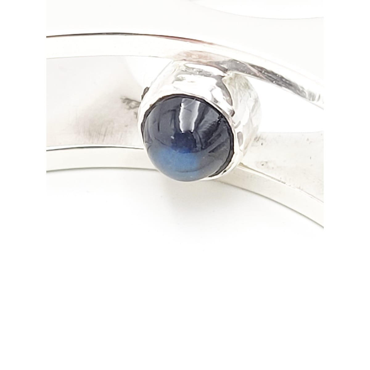 Hannelore Gabriel Jewelry H Gabriel Sterling & Labradorite Modernist Split Level Cocktail Ring Circa 1980s