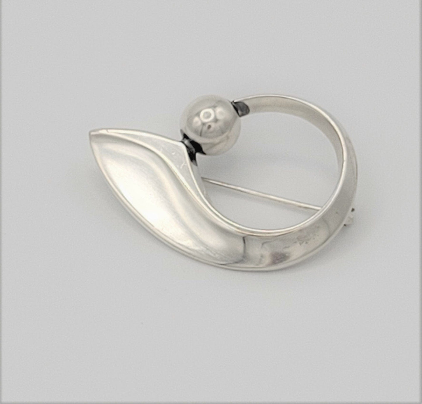 Hans Hansen Jewelry Vintage 925 Sterling Silver Hans Hansen Denmark Modernist Floral Brooch Pin