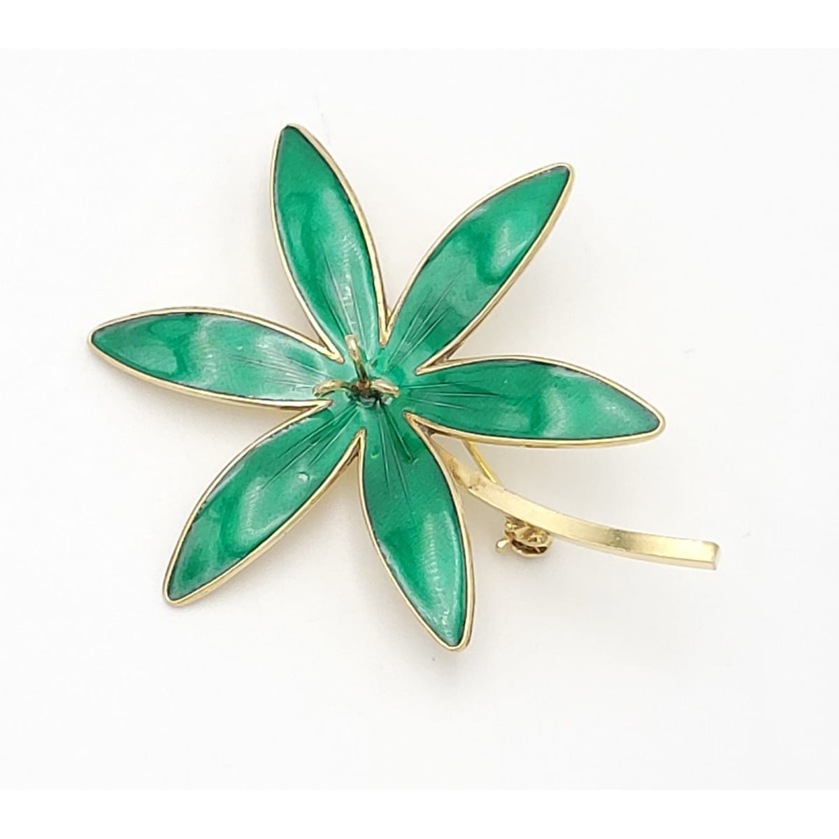 Hroar Prydz Jewelry Norwegian Designer Hroar Prydz Sterling & Enamel Large Flower Brooch 20s/30s
