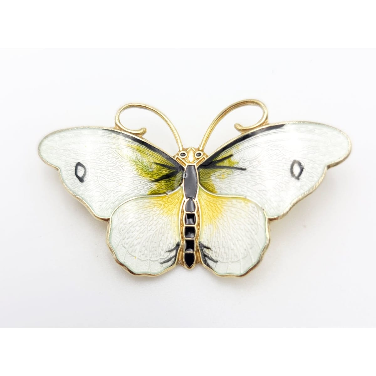 Hroar Prydz Jewelry Norwegian Hroar Prydz Sterling & Enamel LARGE Butterfly Brooch 20s/30s
