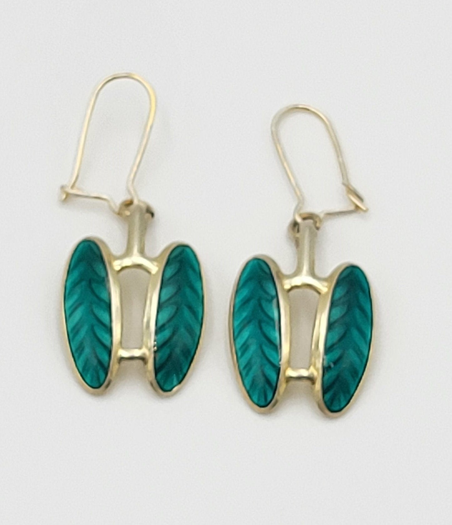 Hroar Prydz Jewelry Vintage Norwegian Designer Hroar PRYDZ Sterling & Enamel Dangle Earrings