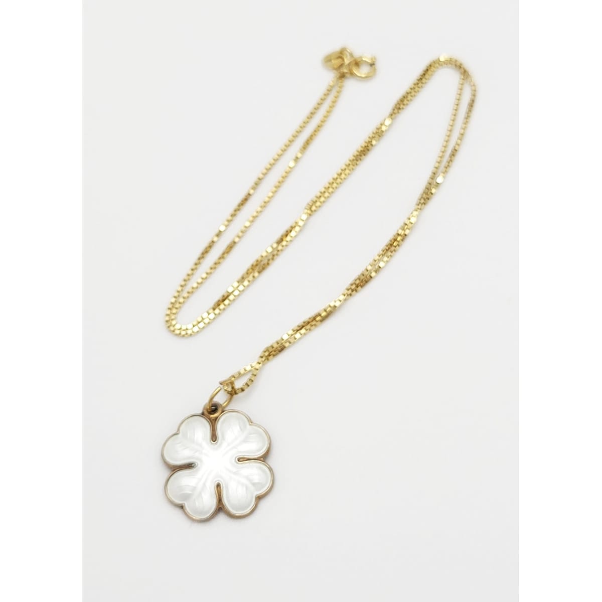 Ivar Holth Jewelry Ivar Holth Norway Sterling & Enamel Lucky 4 Leaf Clover Necklace Circa 1950s