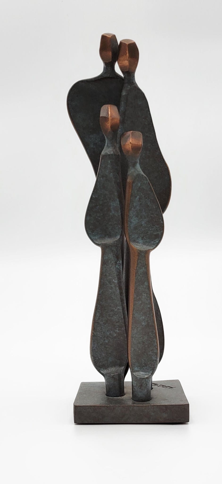 Kramer Sculpture Superb Canadian Boris Kramer Solid Copper Modernist Cubist Family Sculpture 2004
