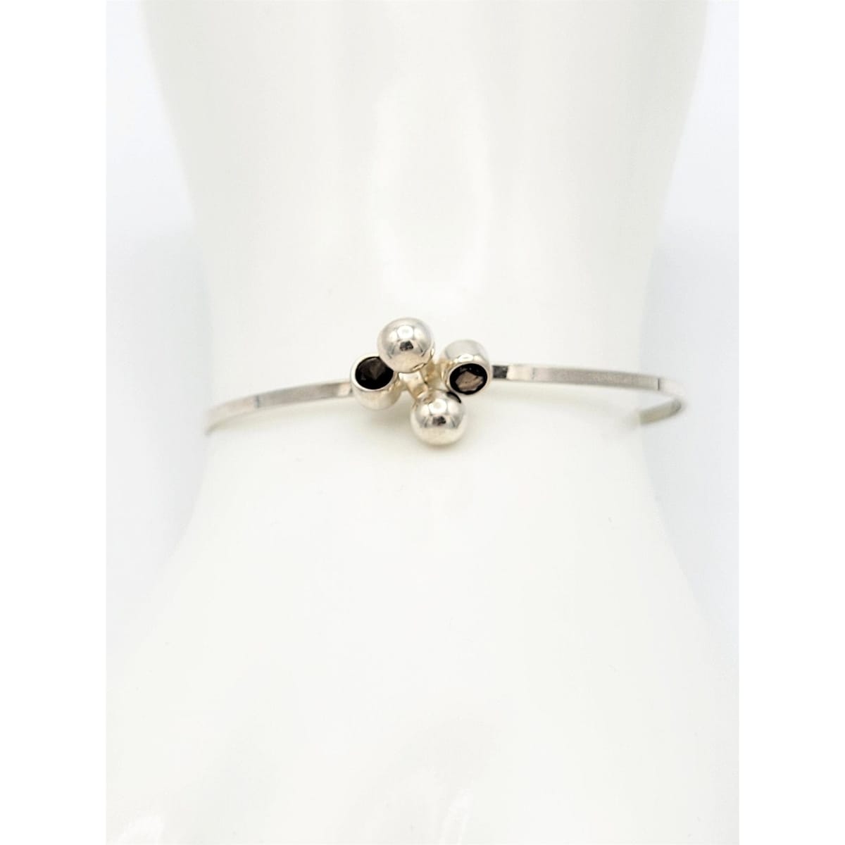 Kultaseppa Salovaara Jewelry Finnish Designer Kultaseppa Salovaara Sterling & Quartz Modernist Bangle 1980s