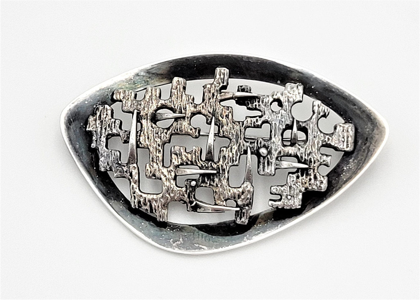 Kultaseppa Salovaara Jewelry Vintage Kultaseppa Salovaara Finland 830H Brutalist Brooch Pendant 1969