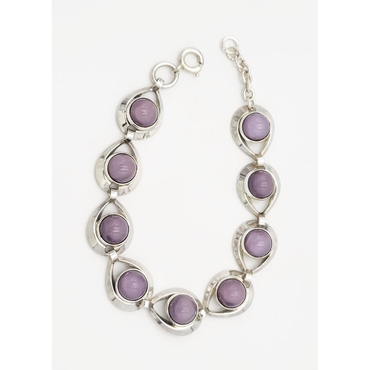 Max Standager Jewelry Danish Designer Max Standager Sterling & Amethyst Modernist Bracelet Circa 1960s
