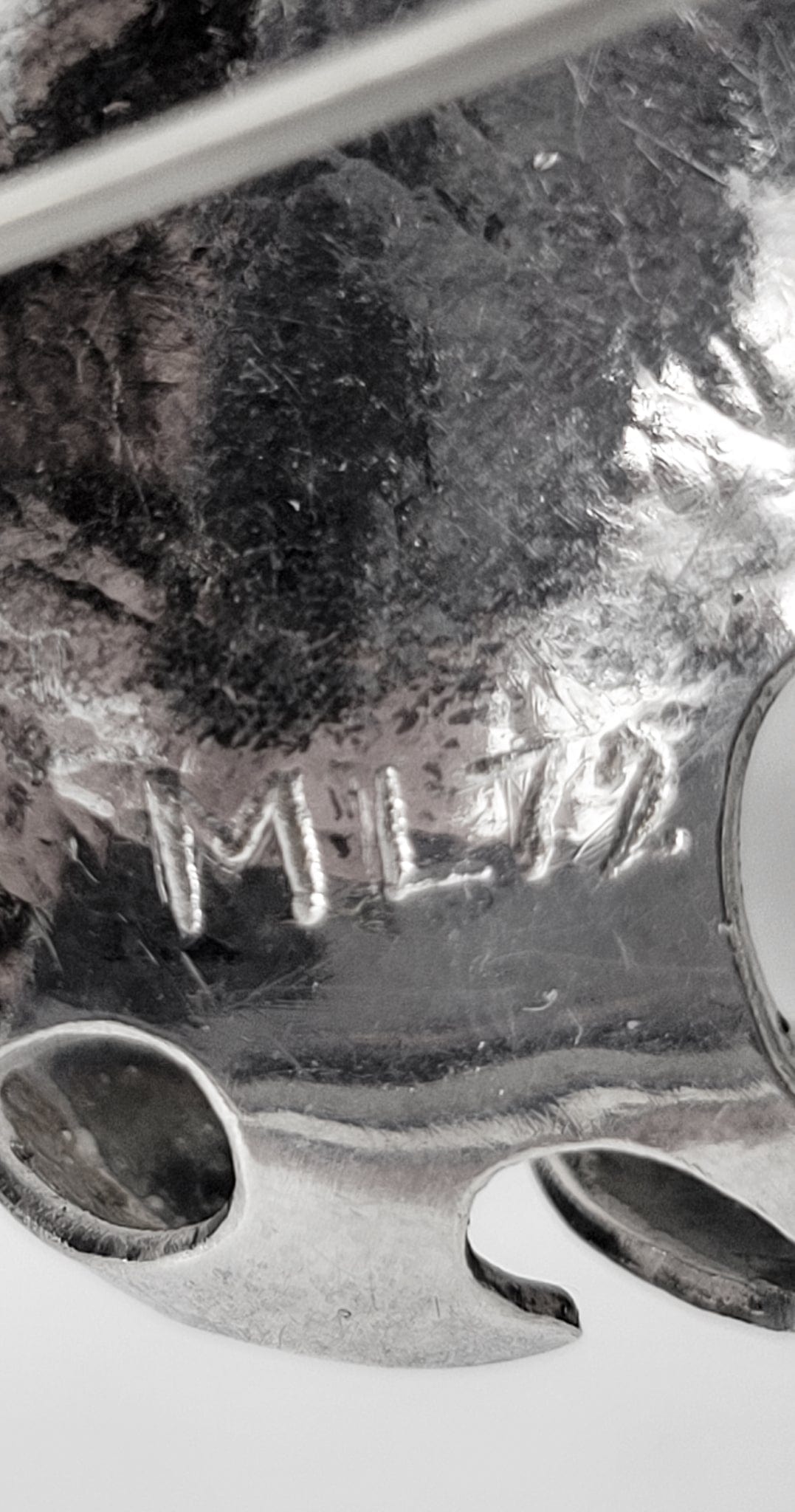 ML Sterling Jewelry Vintage Designer Sterling Biomorphic Abstract Retro Brooch Signed Dated 1972