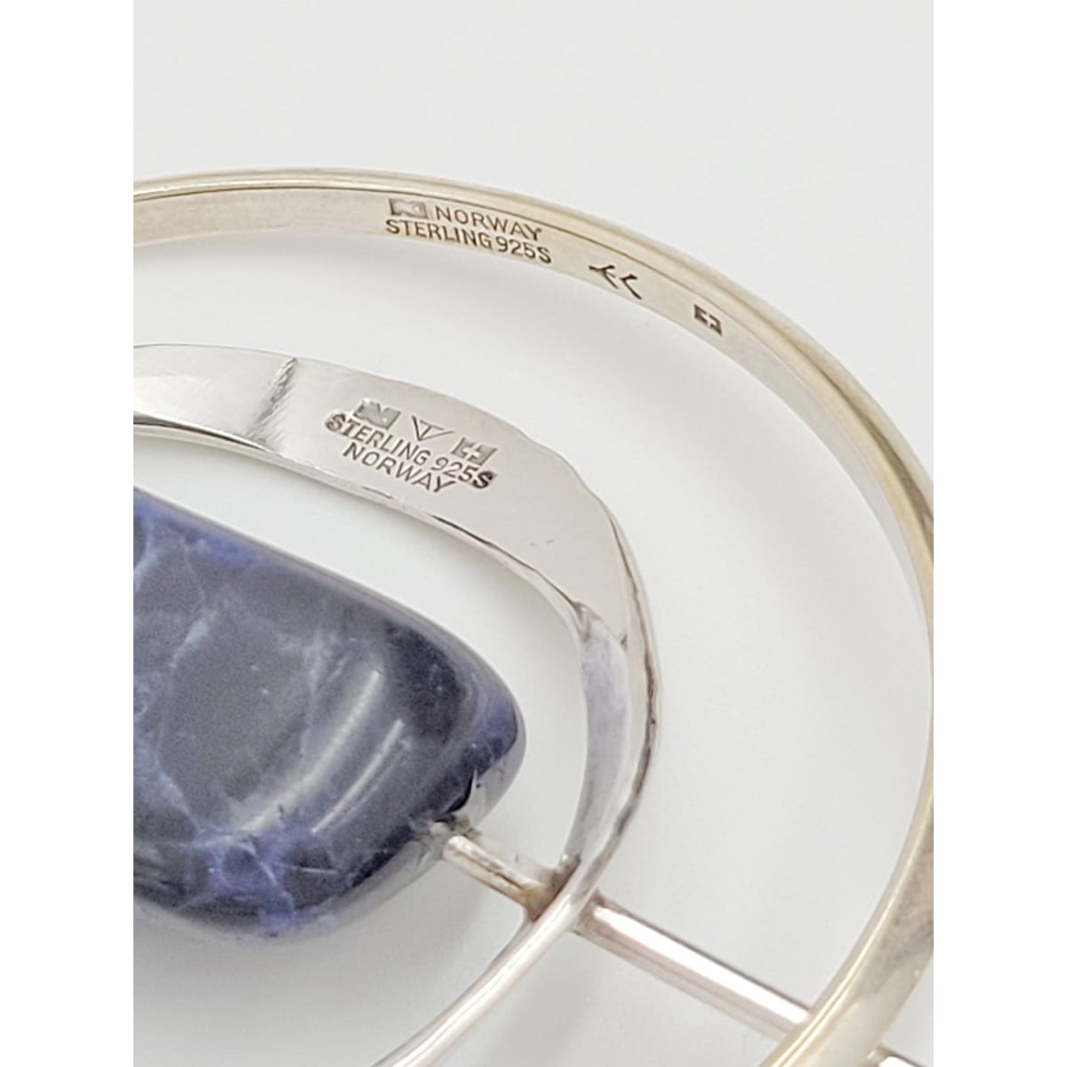 Norway Plus Designs Jewelry Superb Norway+Designs Modernist Sterling Lapis Necklace & Bangle Set 1960s