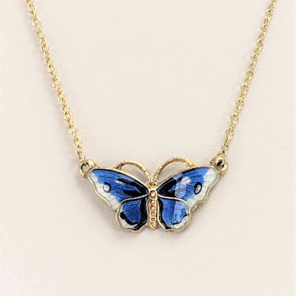 Ole Petter Raasch Olsen OPRO Norway 925 Sterling Silver & Enamel Butterfly Necklace - Trendy MCM Home
