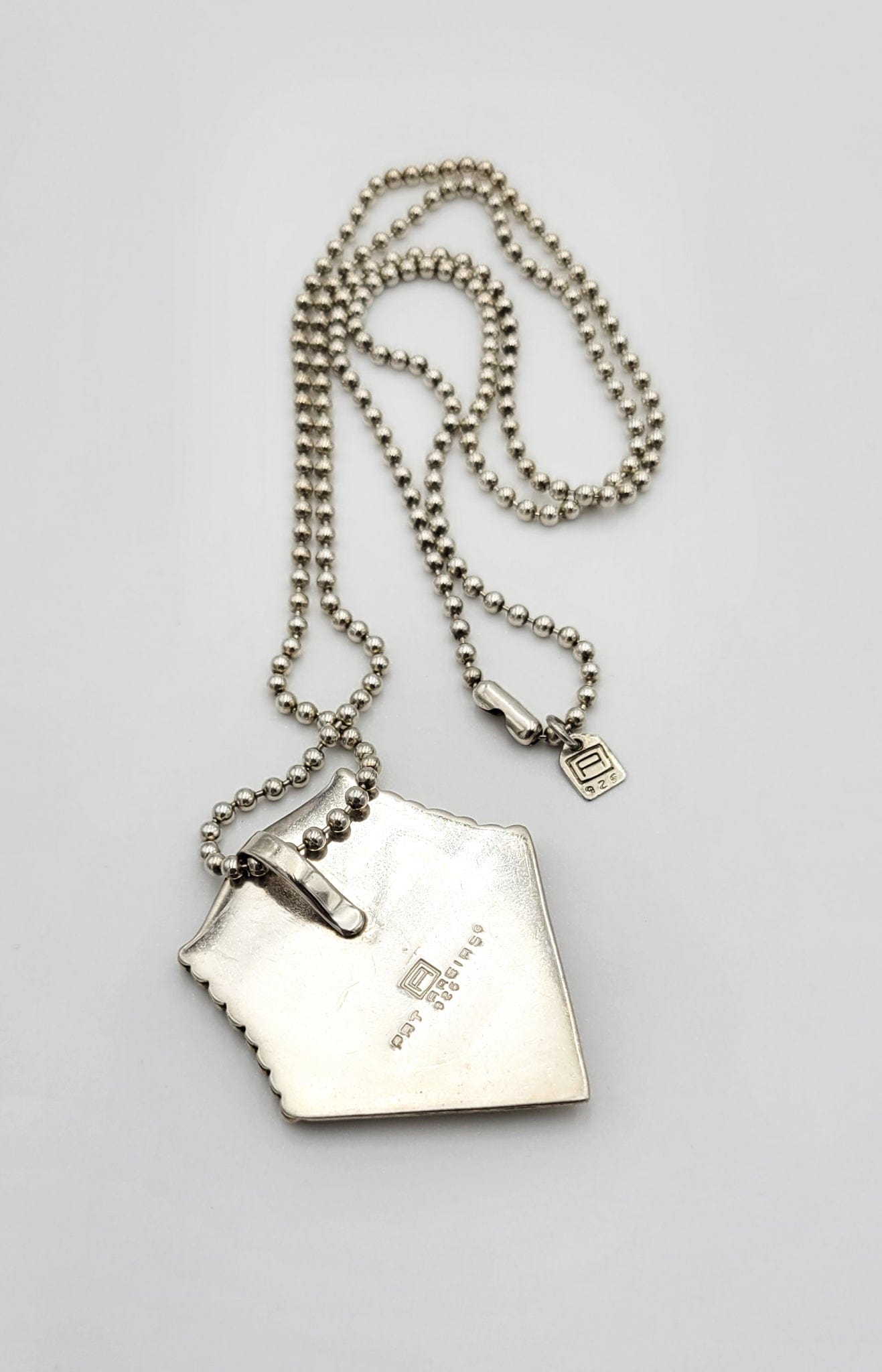 Pat Areias Jewelry Vintage Designer Pat Areias Sterling Silver Basket Weave Pendant Necklace