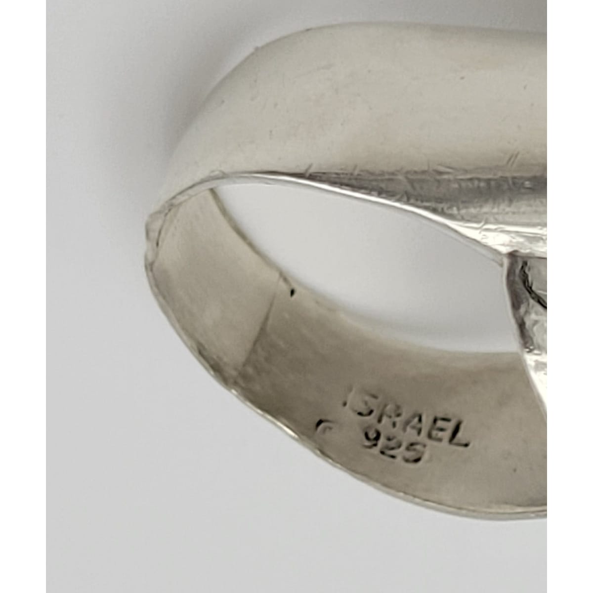 R Israel Sterling Jewelry Estate Artisan Signed Sterling & Onyx Huge Statement Cocktail Ring 1960&