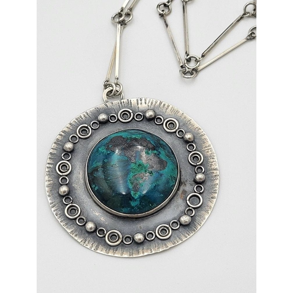 Rachel Gera Jewelry Designer Gera Israel Sterling & Eilat Modernist Brutalist HUGE Statement Necklace &