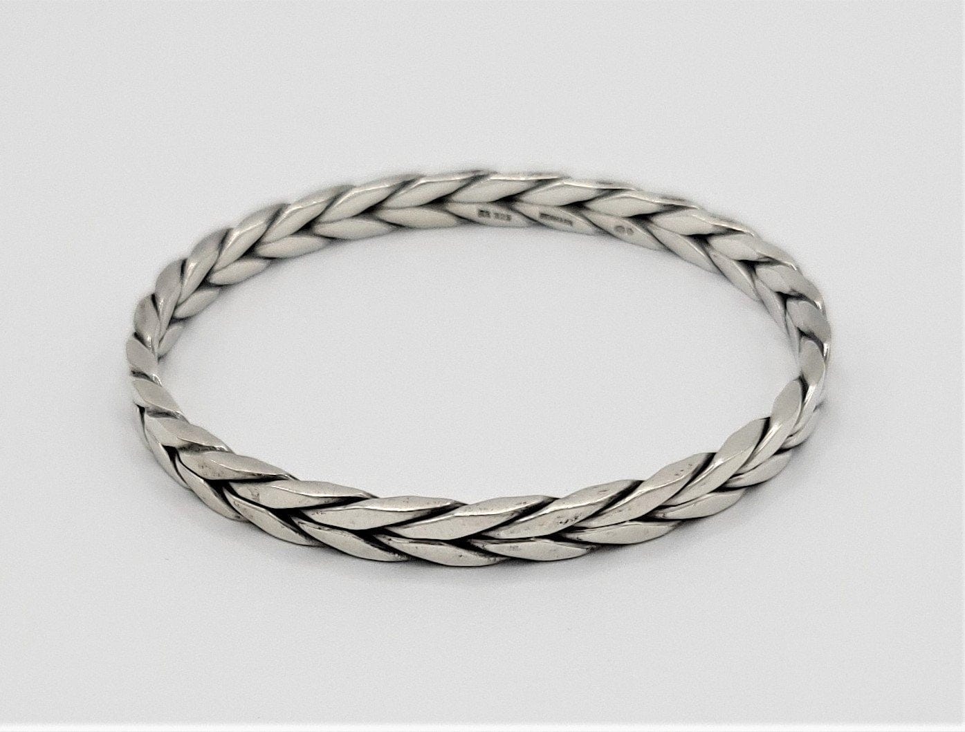 Randers Solvvarefabrik Jewelry Vintage Randers Solvvarefabrik Denmark 925 SS Braided Bangle Bracelet Circa 1970s