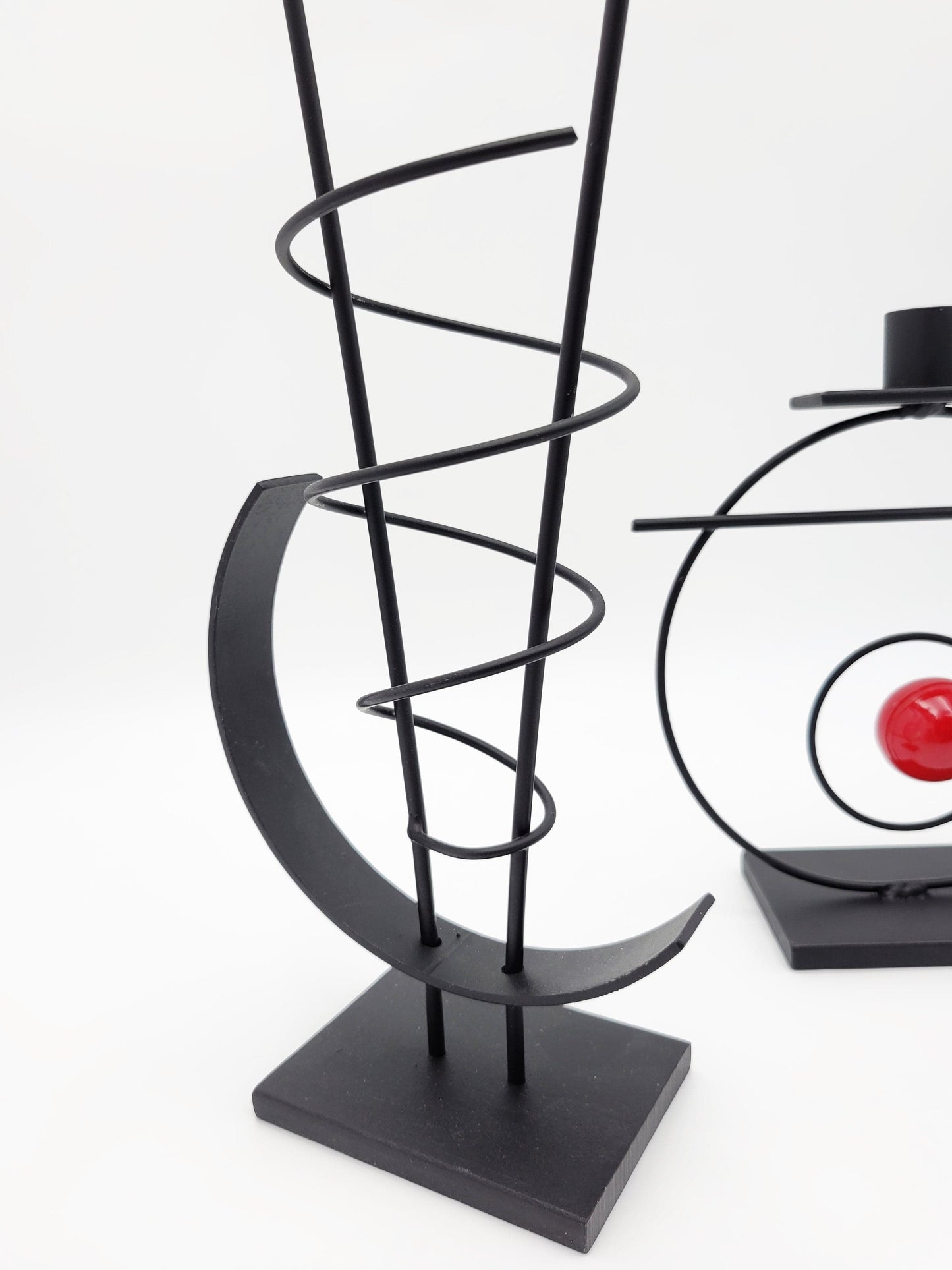 Rick Martin Clock and Candleholder Rick Martin Abstract Modernist Pop Art Memphis Style Clock & Candleholder