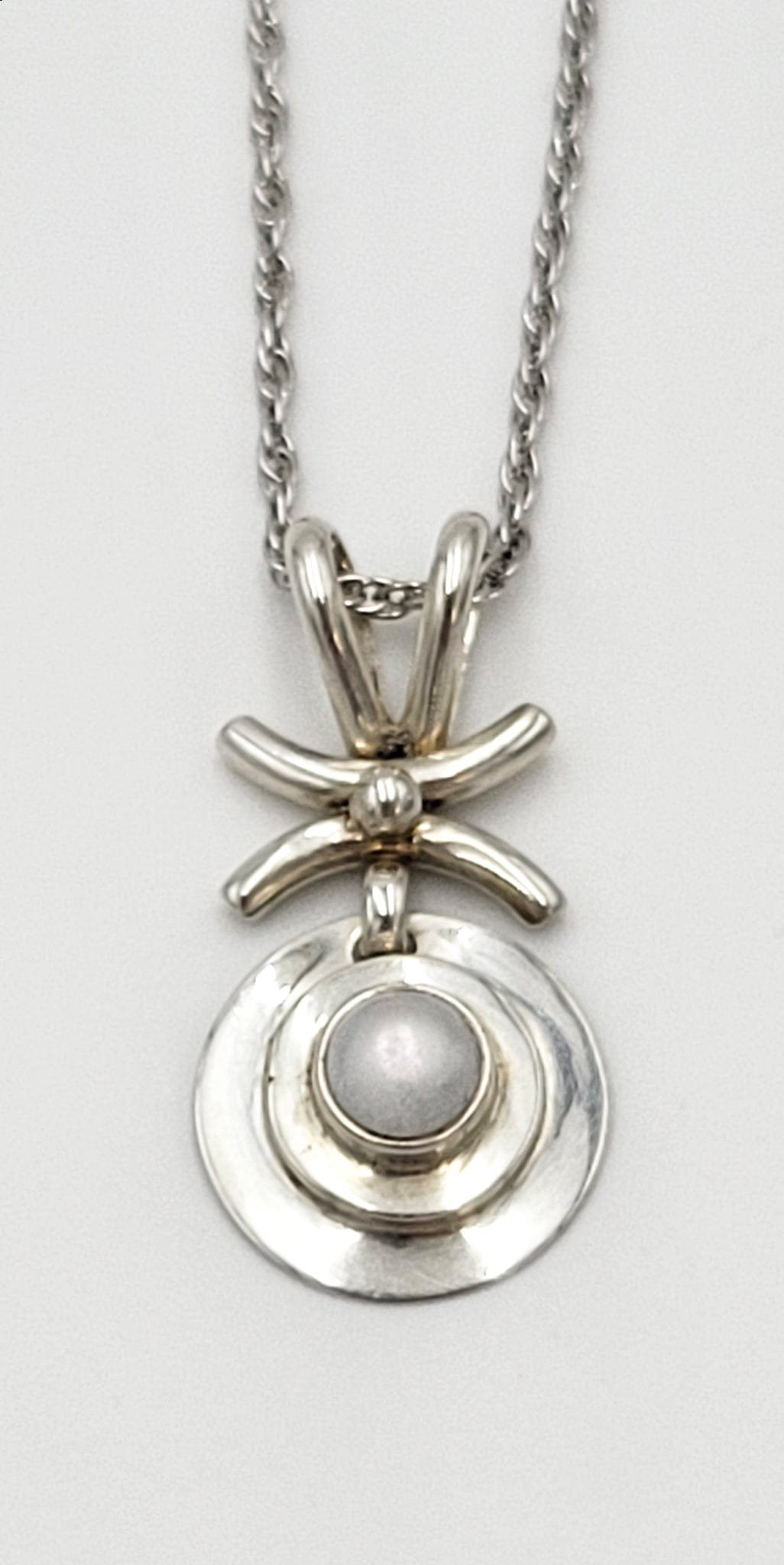 Robert Nilsson Jewelry Swedish Born Artisan Robert Nilsson Vintage Sterling Mabe Pearl Modernist Necklace