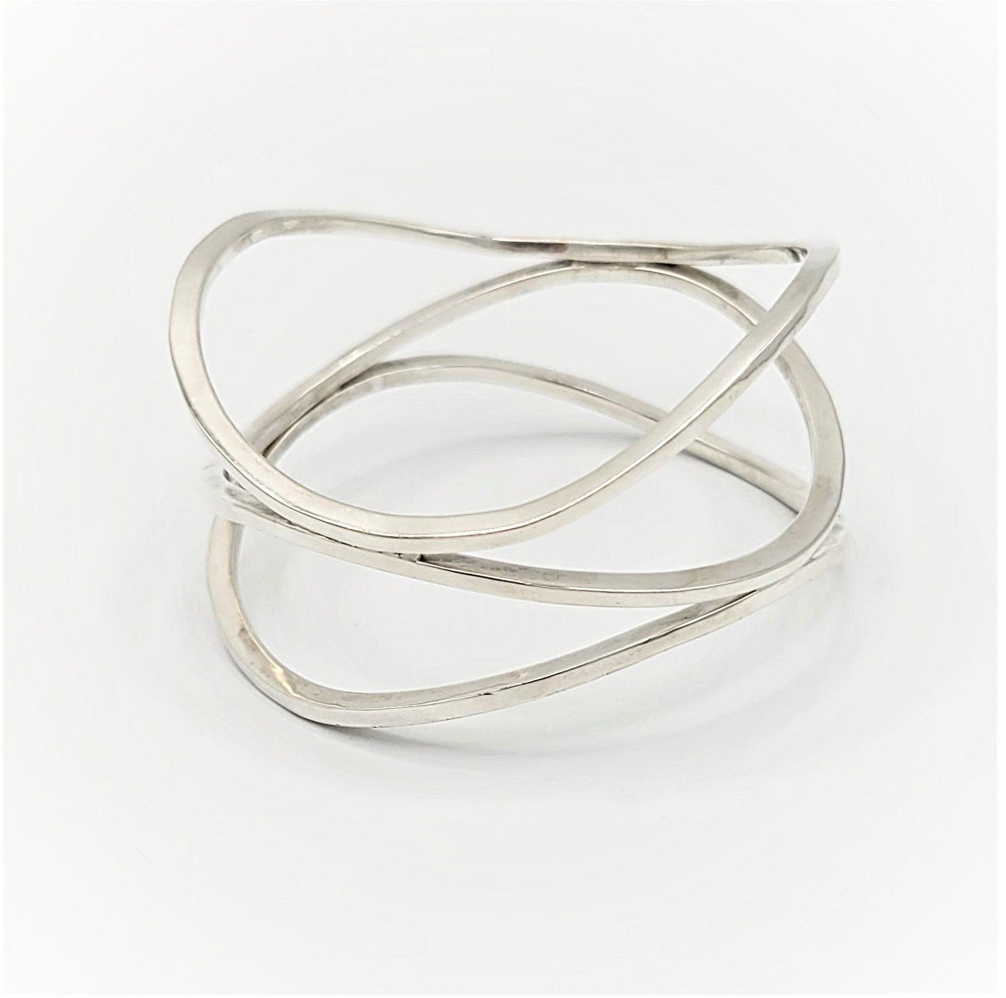 Ronald Hayes Pearson Jewelry Vintage Ronald Hayes Pearson 925 Sterling Silver Modernist Bangle Bracelet Signed