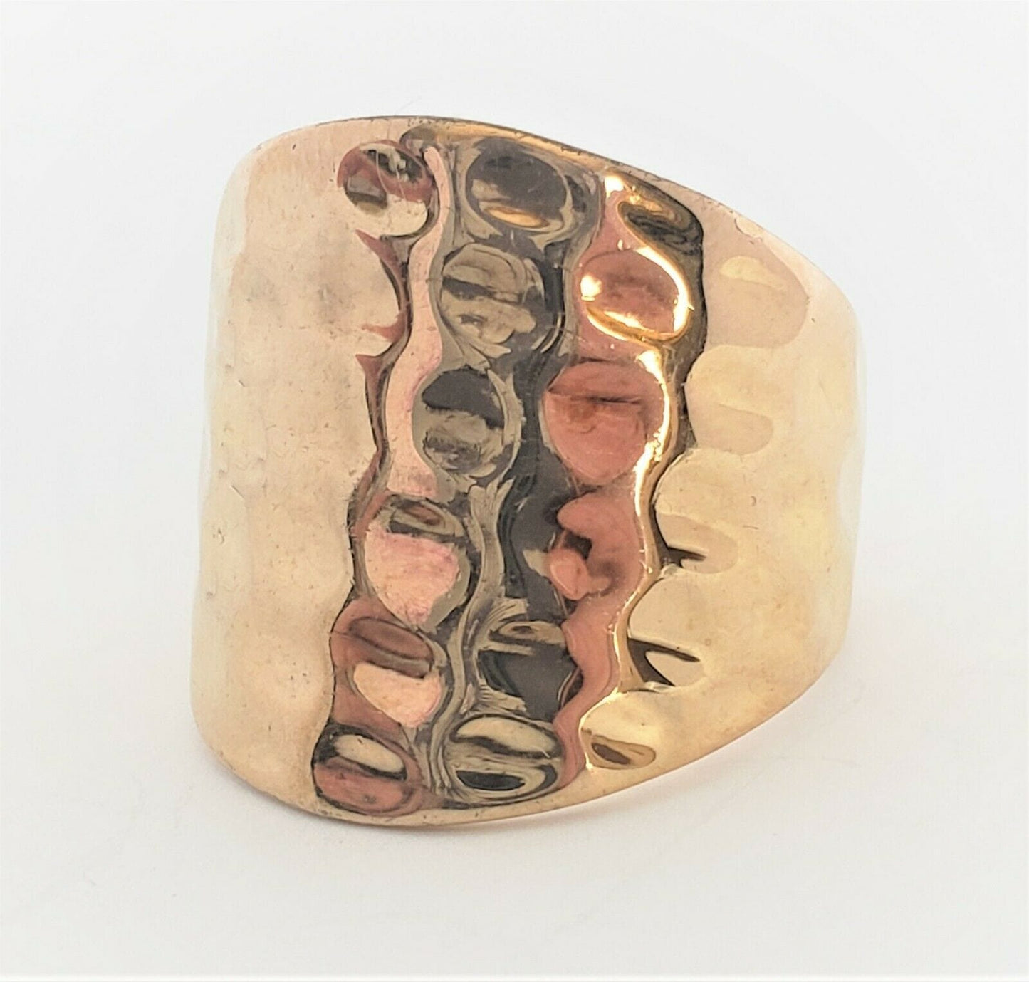 SETA Jewelry Vintage Designer Seta Sterling Silver Hammered Finish Large Statement Cocktail Ring