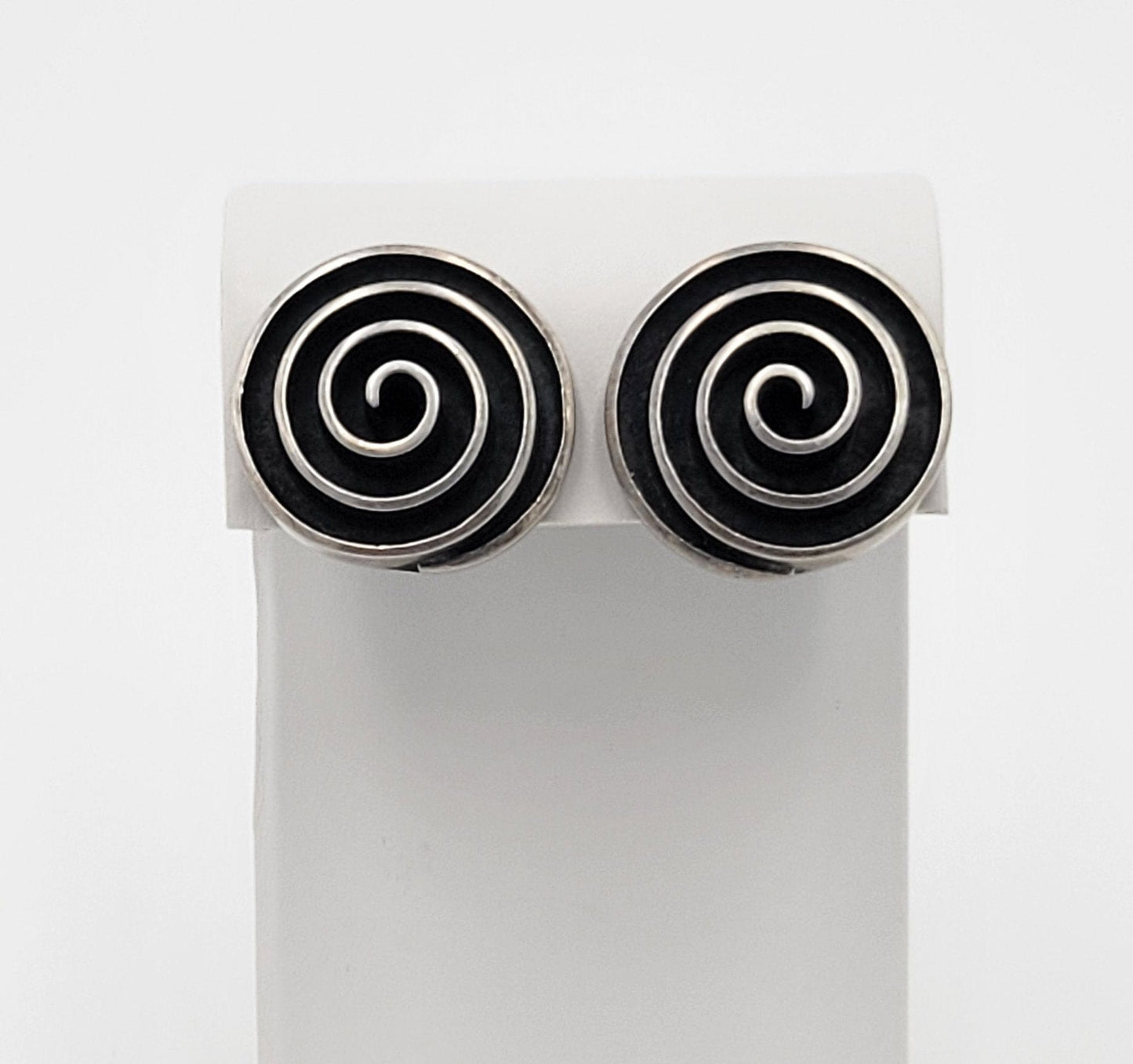 Sheri Liebert Jewelry Vintage California Designer Sheri Liebert Sterling Silver Modernist Swirl Earrings