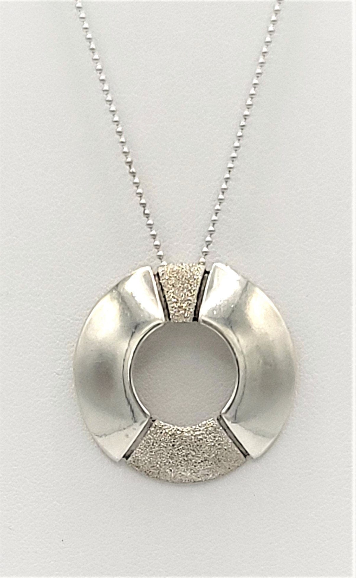 Stacy Givon Jewelry Vintage 925 Sterling Silver Stacy & Dan Givon Israel Abstract Modernist Necklace