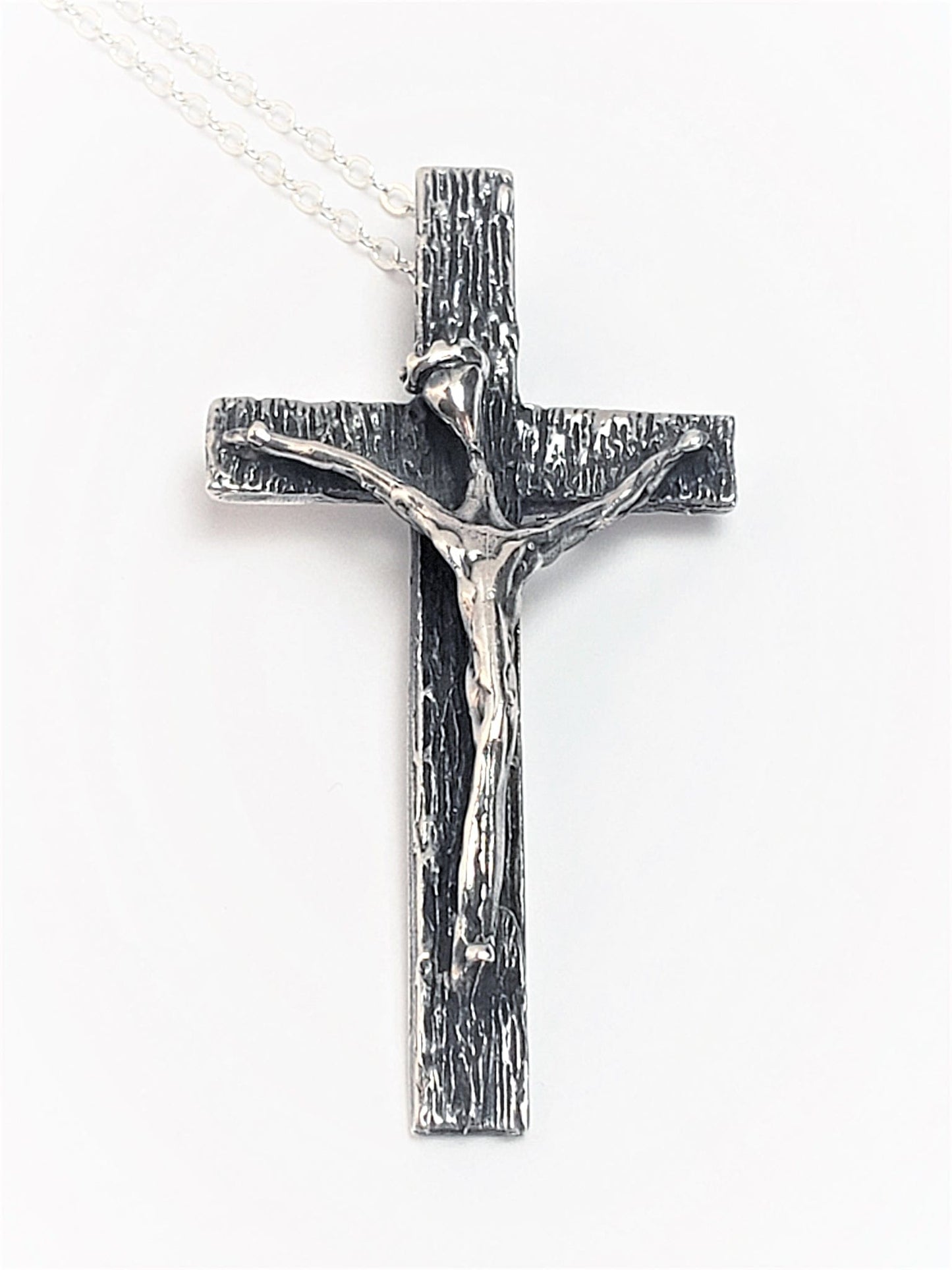 Storck Georgetown Sterling Jewelry Designer Storck Georgetown Sterling Abstract Modernist Huge Crucifix Necklace 60's