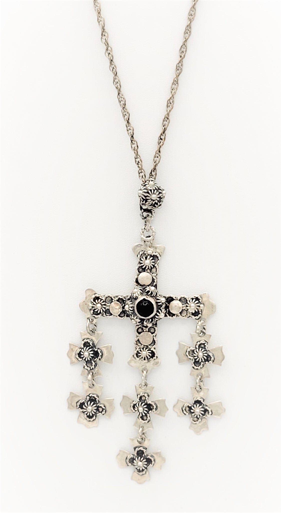 Taxco Jewelry LARGE Vintage Taxco Sterling Onyx Monumental Yalalag Necklace Eagle 3 Signed