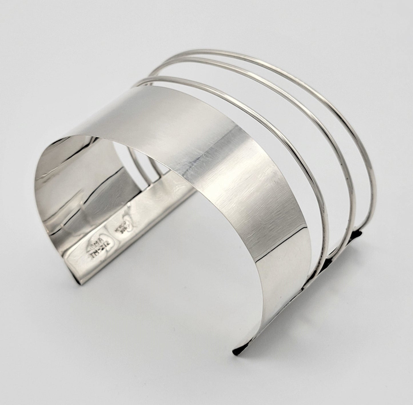 Taxco Sterling Jewelry Vintage Designer Sterling Modernist Taxco Cuff Bracelet