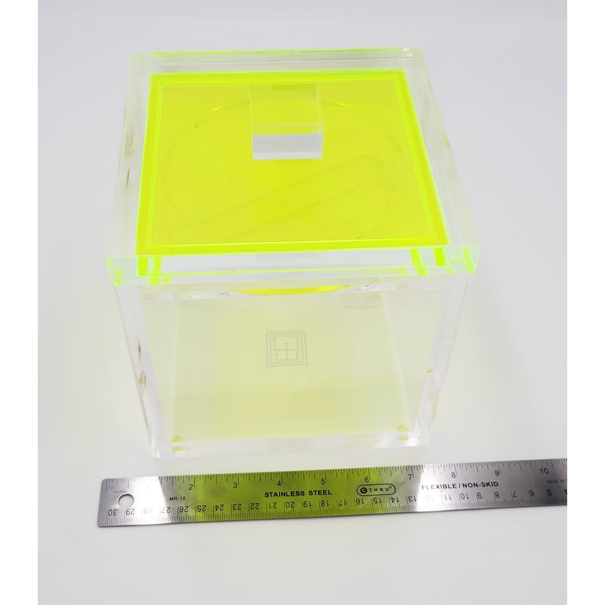 Tinsley Mortimer Ice Bucket Neon Green Yellow Solid Lucite Ice Bucket