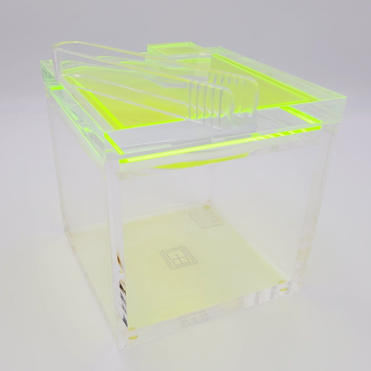 Tinsley Mortimer Ice Bucket Neon Green Yellow Solid Lucite Ice Bucket