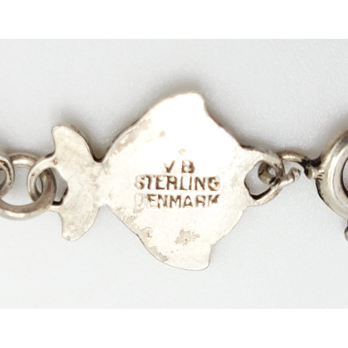 Volmer Bahner Jewelry Danish Volmer Bahner Sterling & Yellow Enamel Fish Link Bracelet Circa 1950s