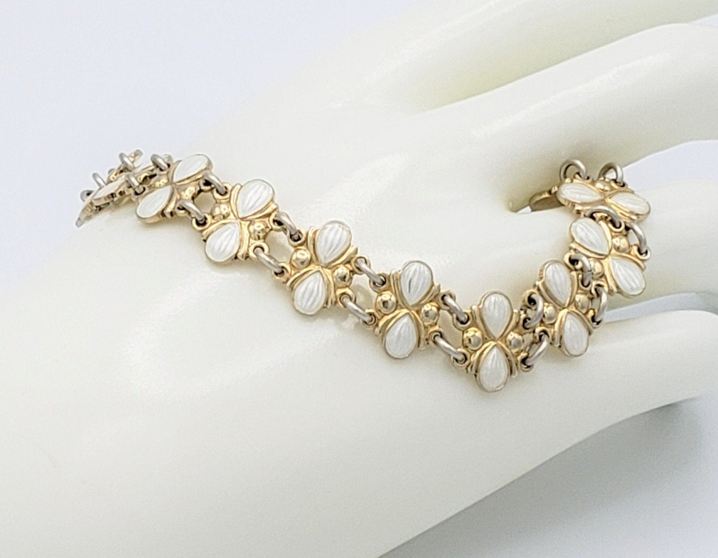 Volmer Bahner Jewelry Vintage Volmer Bahner Denmark Gilt 925S Guilloche Enamel Art Deco Bracelet