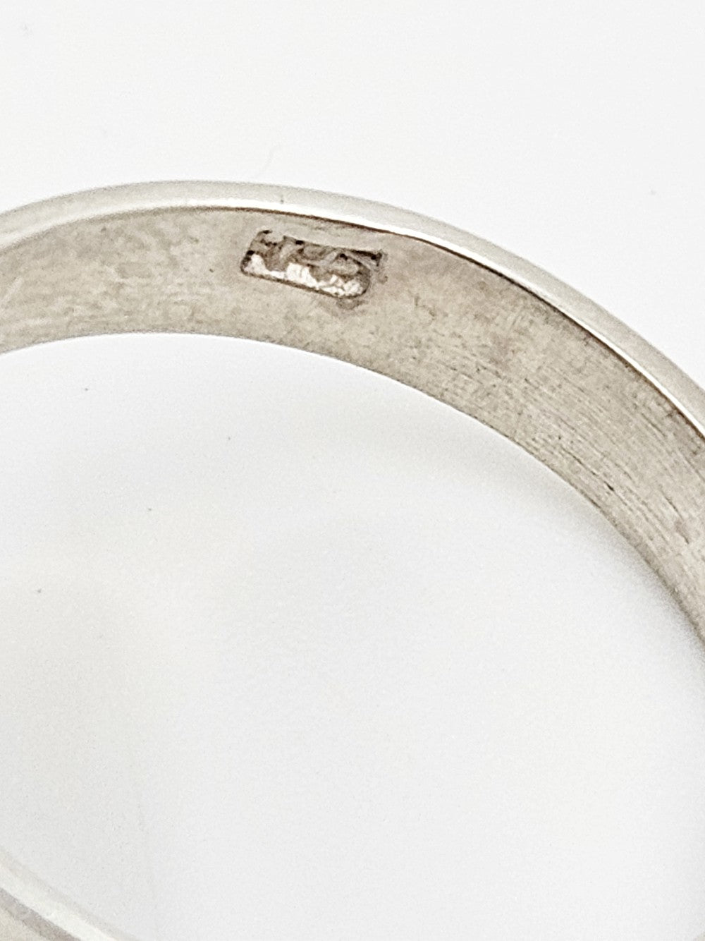 Vintage Scandinavian Modernist Sterling Silver & Amber Domed Cocktail Ring