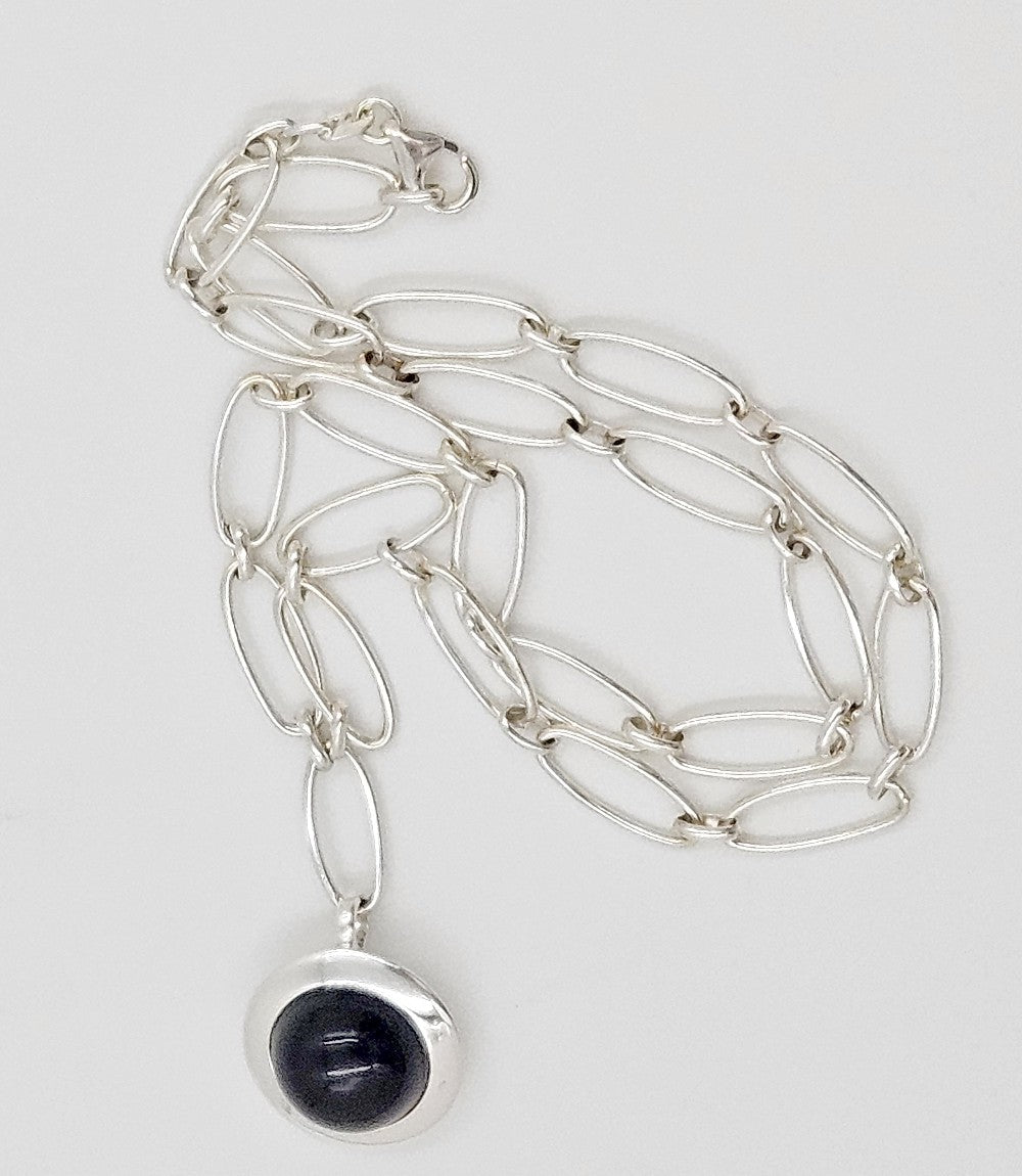 Frede Bonnichsen Denmark Sterling + Glass Modernist Necklace C. 1980/90s