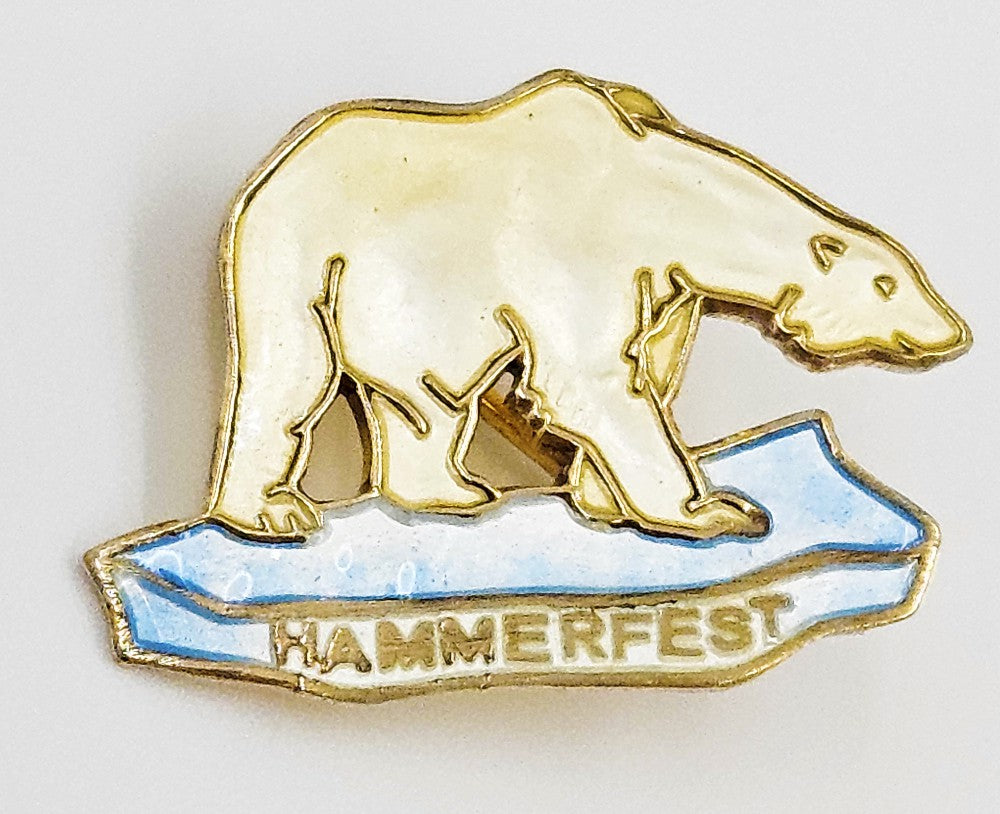 Rare Aksel Holmsen Norway Sterling Enamel Hammerfest Souvenir Pin 50/60s