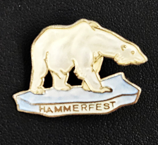 Rare Aksel Holmsen Norway Sterling Enamel Hammerfest Souvenir Pin 50/60s