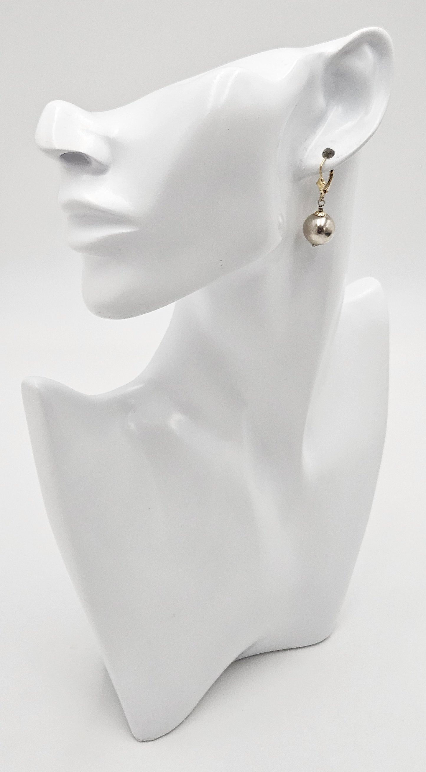 Designer Phil Reeder Sterling & 14k Modernist Drop Dangle Earrings 1980-90s