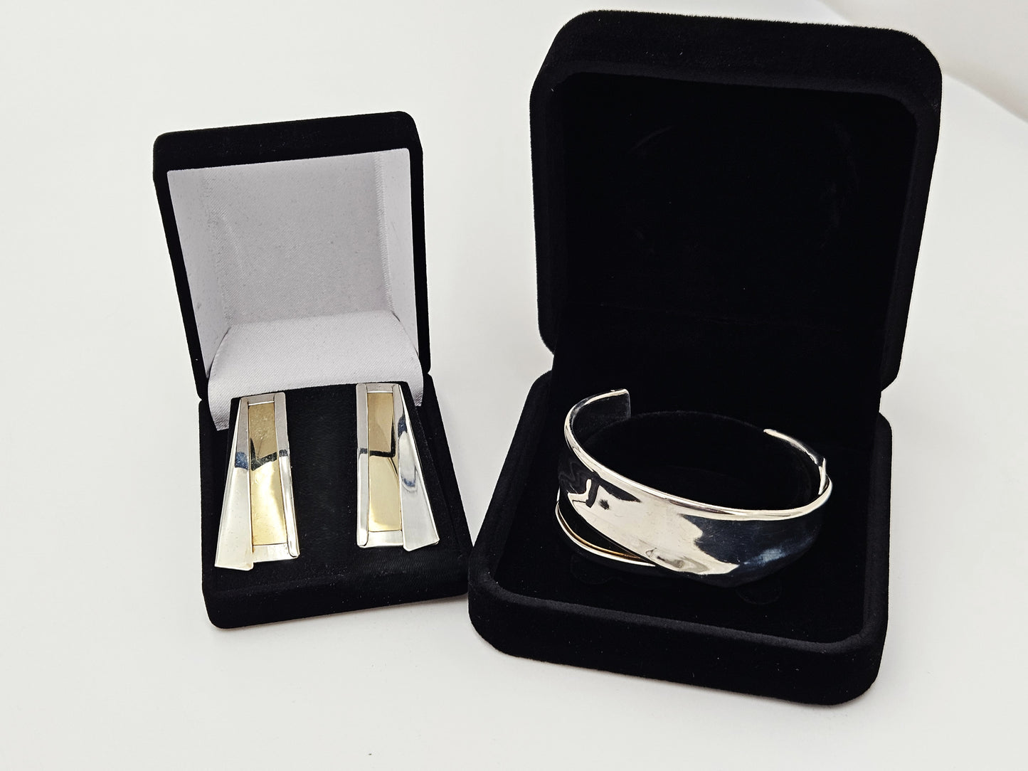 Designers Katz Turner California Sterling Post Modern Bracelet Earring Set 80's