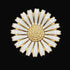 Anton Michelsen Denmark sterling silver enamel Daisy Flower Brooch Scarf Clip 1940s, view 1 of 10