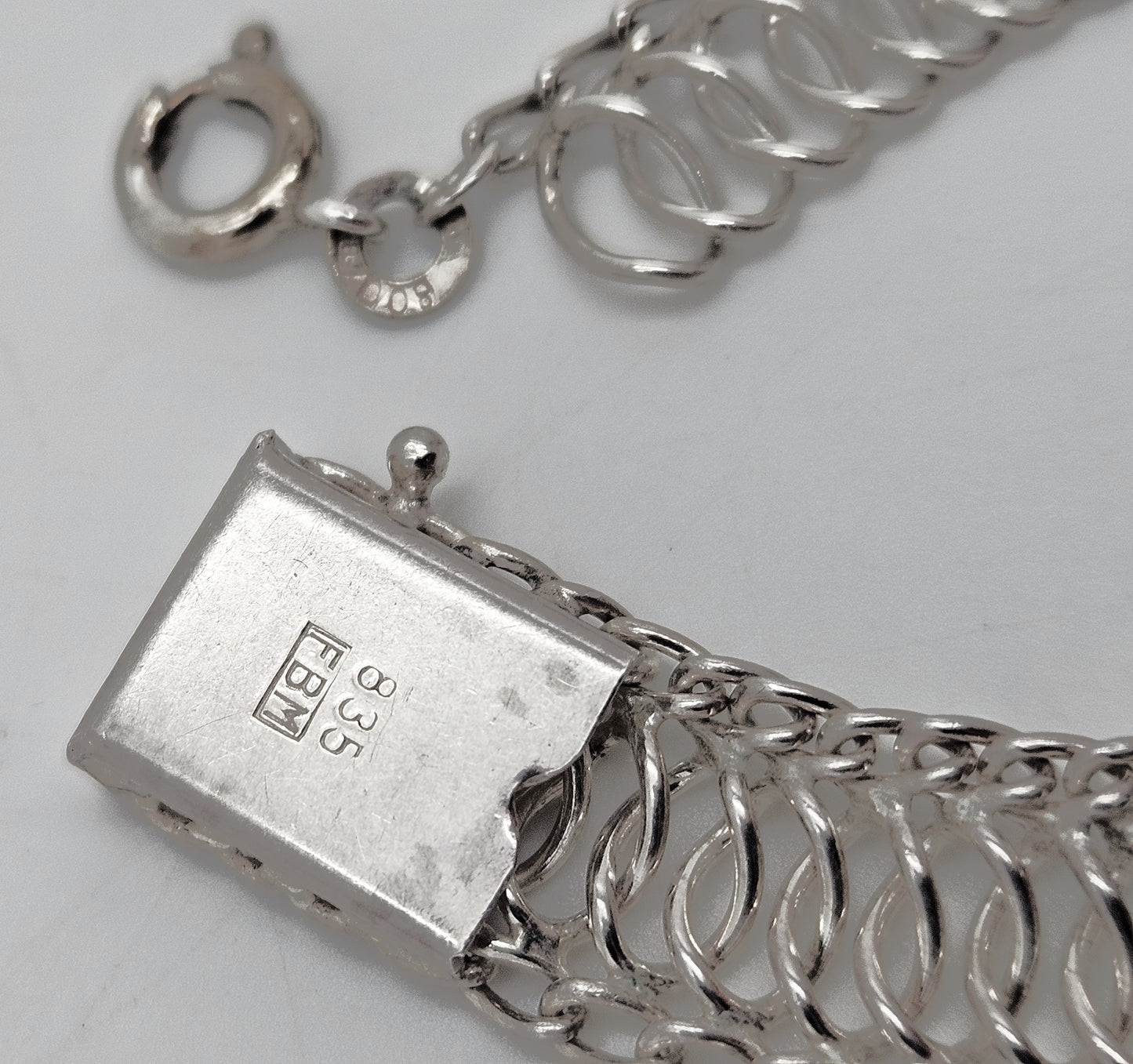 Binder Denmark sterling silver modernist Links Necklace Bracelet Set 1940-50s, view 9 of 10