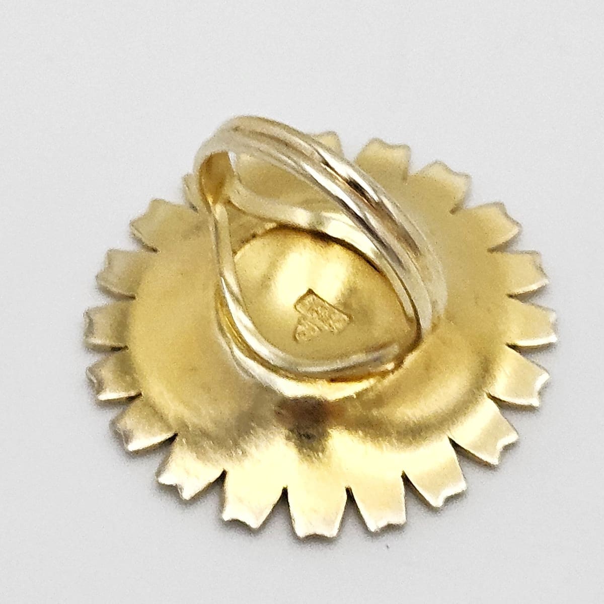 Superbe bague en argent sterling et émail, grand modèle Marguerite, Anton Michelsen Danemark, années 40