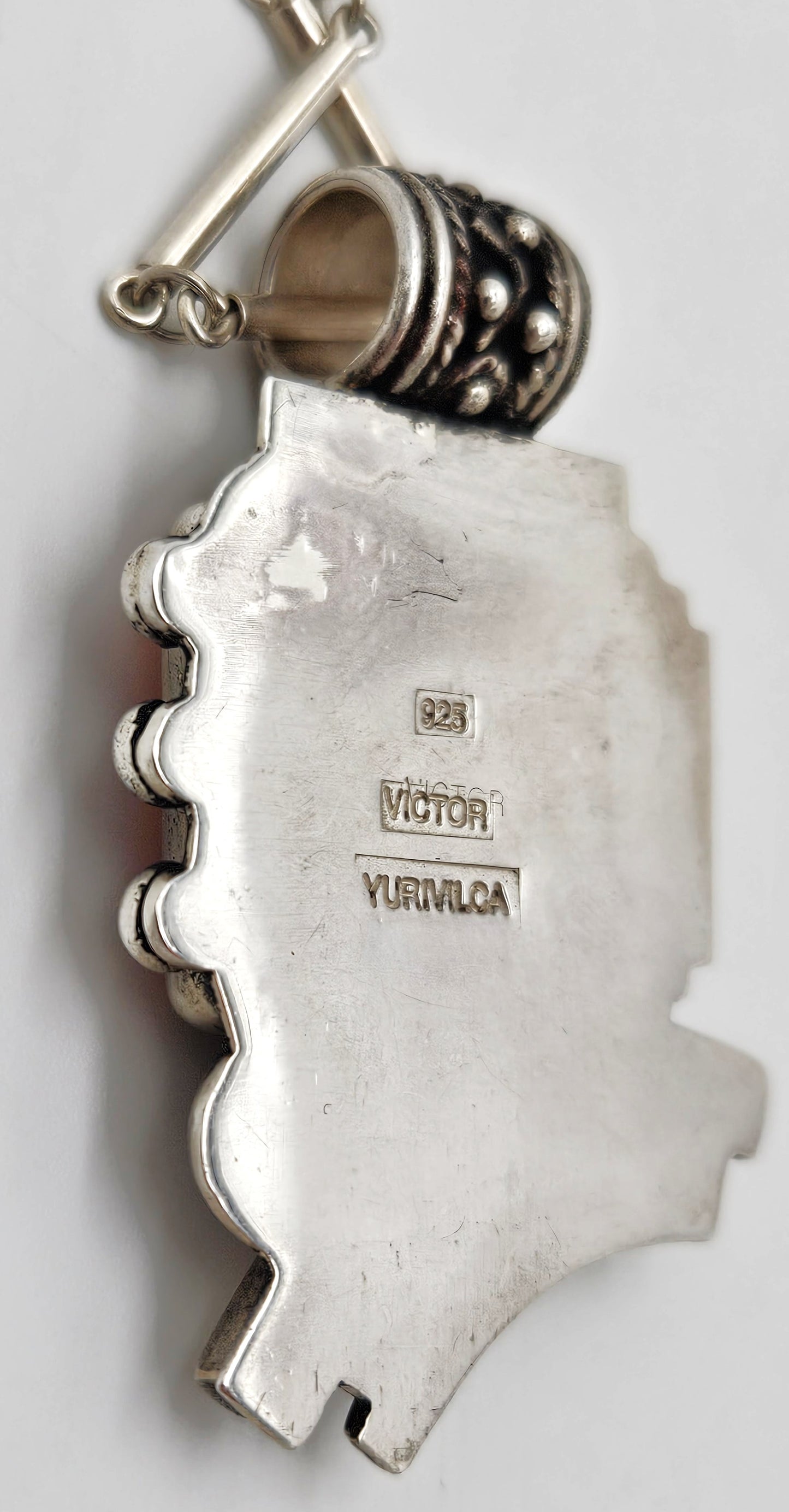 OOAK Victor Yurivilca Sterling Spiny Oyster Abstract Large Statement Necklace