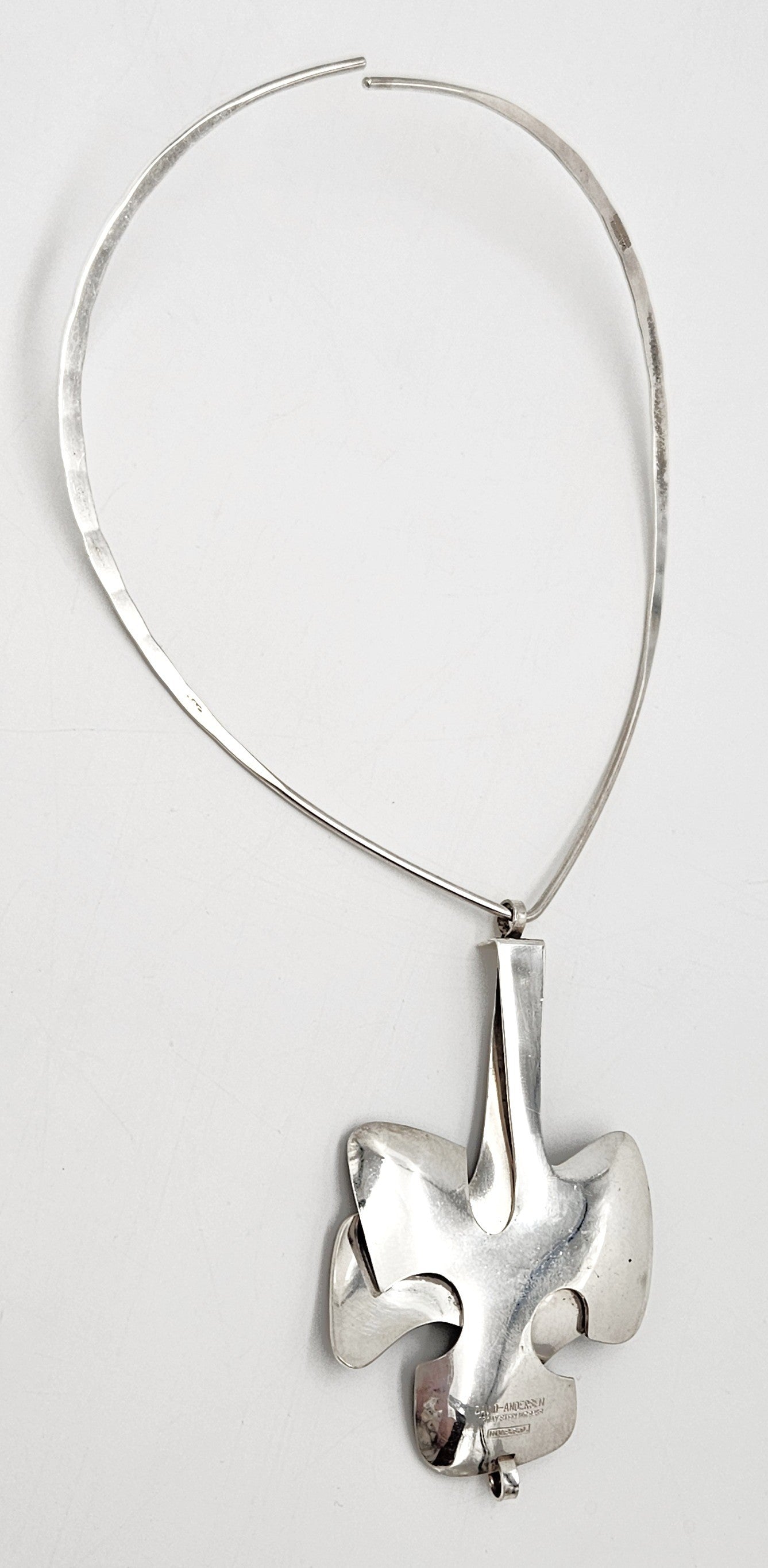 David Andersen BSO Norway 925 Enamel Modernist Statement Necklace 1960s