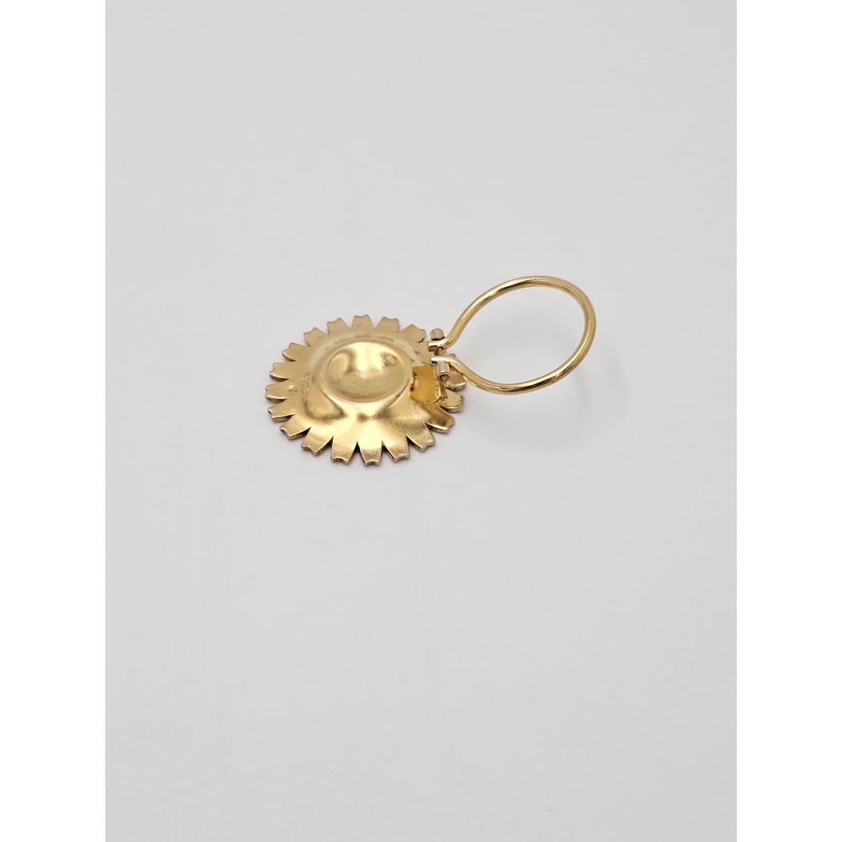 Anton Michelsen Denmark sterling silver enamel Daisy Flower Brooch Scarf Clip 1940s, view 4 of 10