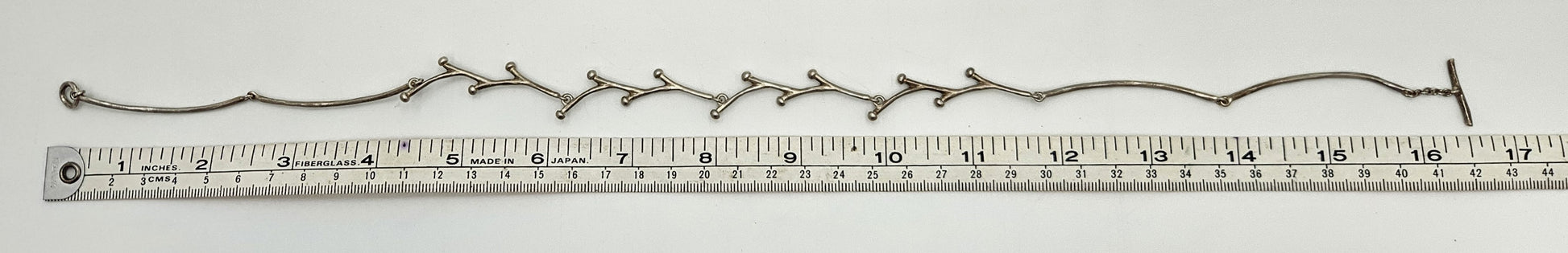 Handwrought Artisan sterling silver modernist Tree Branch Links Necklace, view 7 of 7