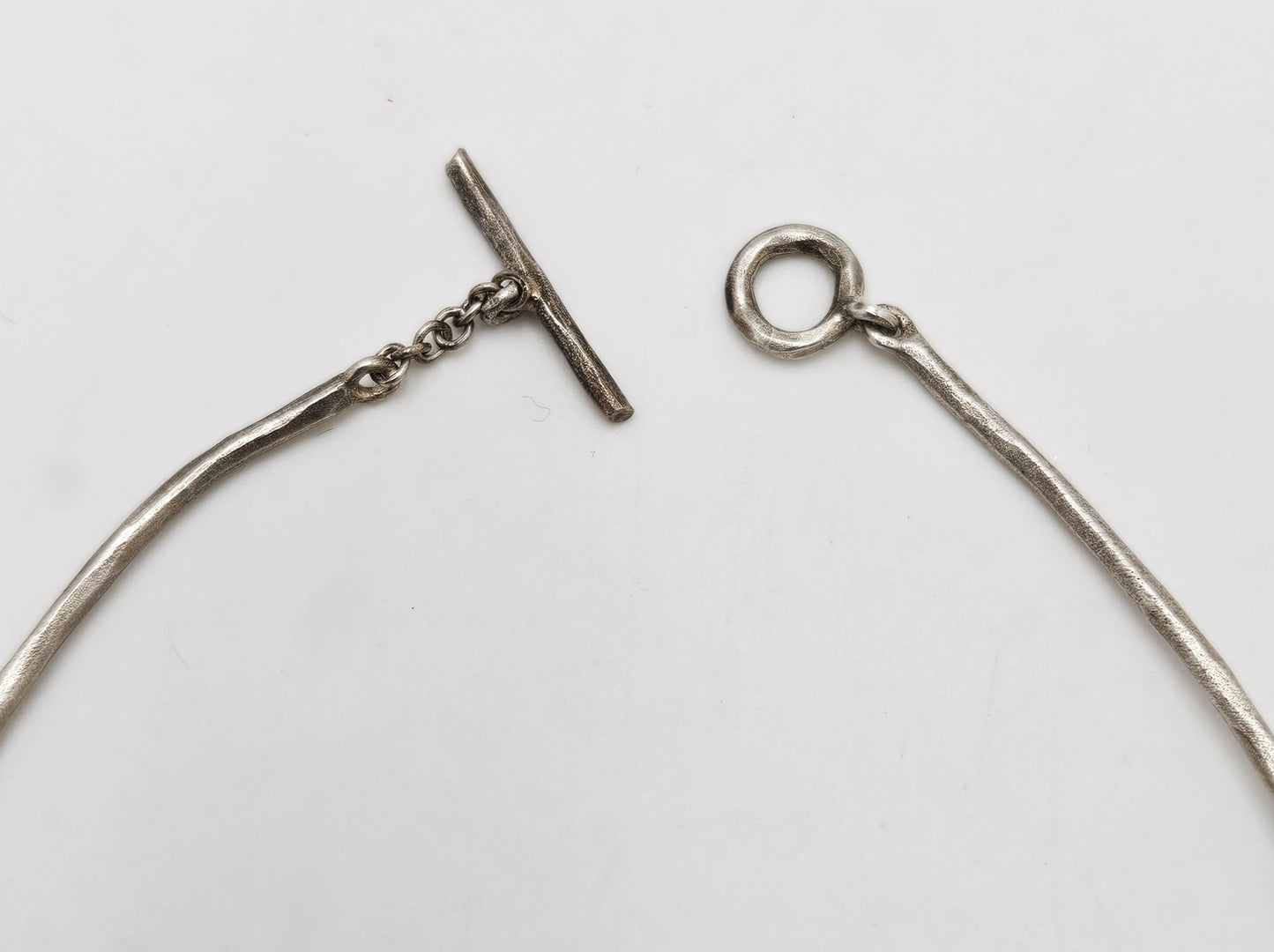 Handwrought Artisan sterling silver modernist Tree Branch Links Necklace, view 6 of 7