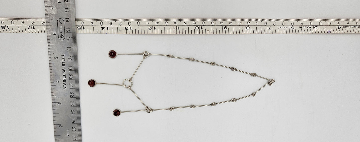 Assentorp Denmark sterling silver and Amber Multi-Pendant Articulating Necklace 1960s, view 8 of 8