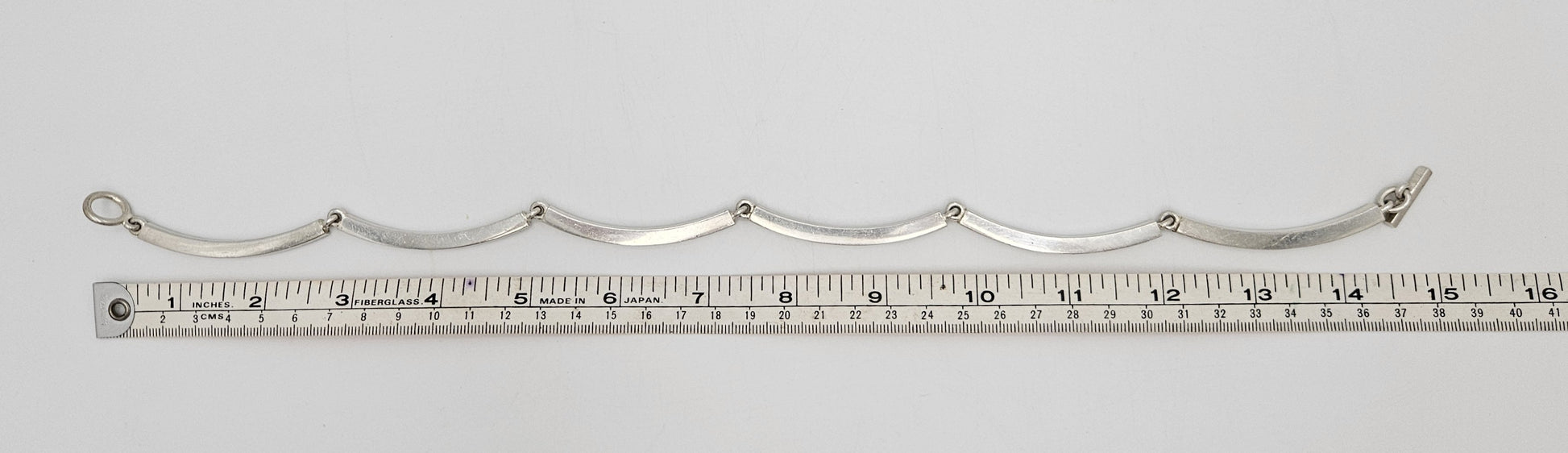 Hans Hansen Denmark modernist sterling silver enamel Necklace 1970s, view 9 of 9